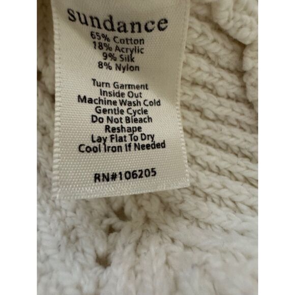 Sundance scallop edge turtleneck sweater, off-white, size Large. - Picture 4 of 5